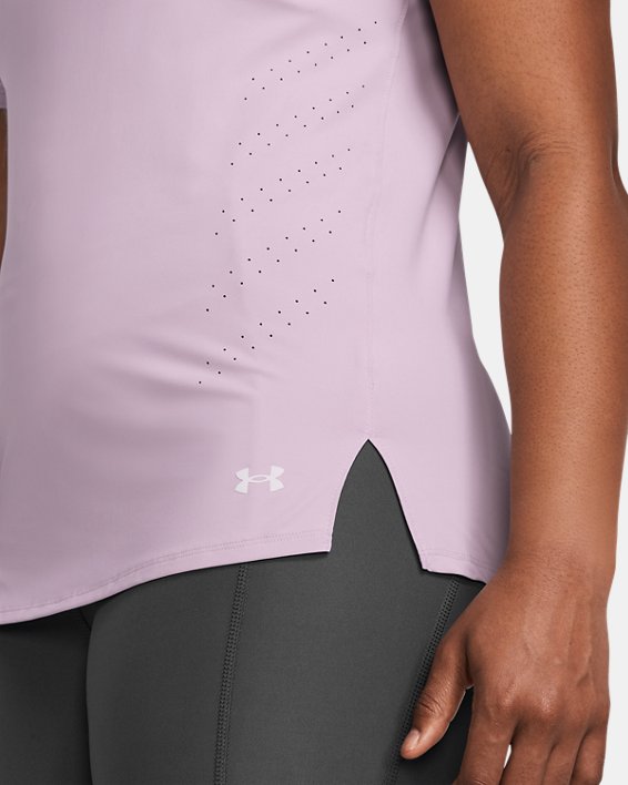 Women's UA Launch Elite Short Sleeve in Purple image number 2